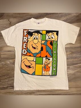 The Flintstones Fred Flintstone Cartoon 1994 Graphic T-shirt USA L Large 90s